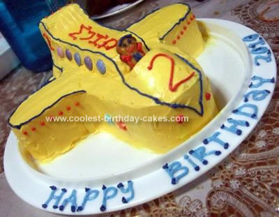 Homemade 2nd Birthday Plane Cake
