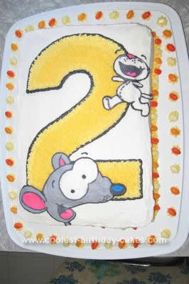 Homemade 2nd Birthday Toopy and Binoo Cake