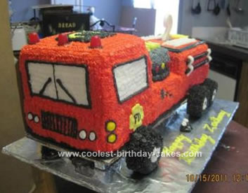 Homemade 2nd Firetruck Birthday Cake
