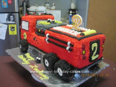 Homemade 2nd Firetruck Birthday Cake