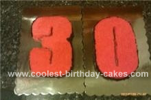 Homemade  #30 Birthday Cake