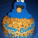 Homemade 3D Cookie Monster Birthday Cake