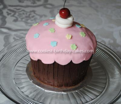 Homemade 3D Cupcake Birthday Cake