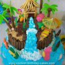 Homemade 3D Luau Birthday Cake