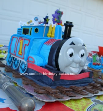 Homemade 3D Thomas the Train Cake