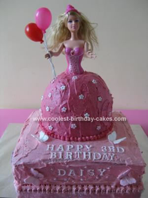 Homemade 3rd Birthday Barbie Cake