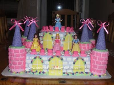 Homemade 3rd Birthday Princess Castle Cake