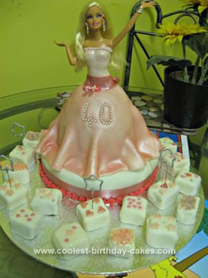 Homemade 40th Birthday Barbie Cake