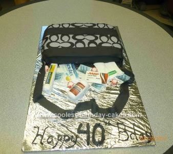 Homemade 40th Birthday Purse Cake