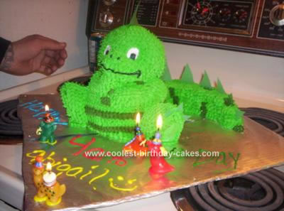 Homemade 4th Birthday Dinosaur Cake
