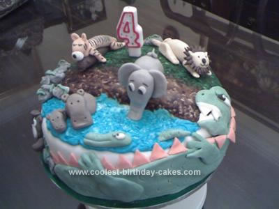 Homemade 4th Birthday Jungle Cake