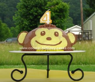 Homemade 4th Birthday Monkey Cake