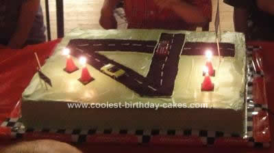 Homemade 4th Birthday Race Track Cake