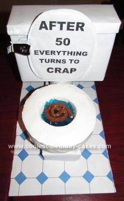 Funny 50th Birthday Cake Toilet Cake