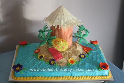 Homemade 60th Birthday Luau Cake