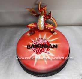 Homemade 6th Birthday Bakugan Cake