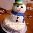 Homemade 6th Birthday Snowman Cake