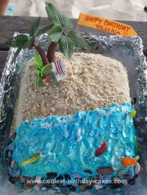 Homemade 7 Mile Beach Birthday Cake