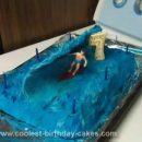 Homemade 7th Birthday Surfer Cake
