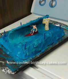 Homemade 7th Birthday Surfer Cake