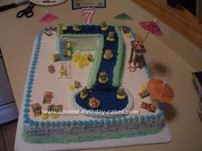 Homemade 7th Birthday Waterslide Cake