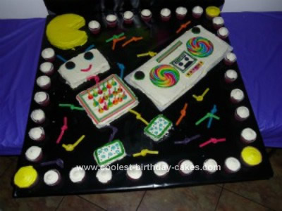 Homemade 80's Theme Cake