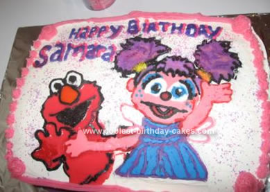 Homemade Abby Cadabby And Elmo Birthday Cake
