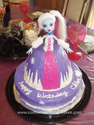 Homemade Abby Monster High Doll Cake