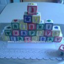 Homemade ABC Block Birthday Cake