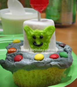 Homemade Alien Cupcake Cake