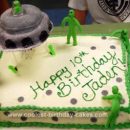 Homemade Alien Spaceship Birthday Cake
