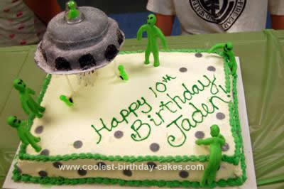 Homemade Alien Spaceship Birthday Cake