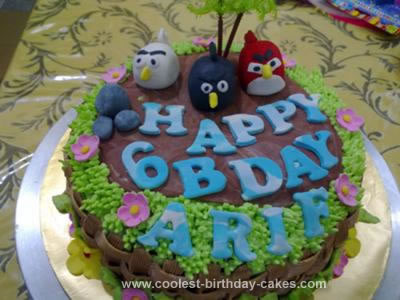 Homemade Angry Bird Birthday Cake