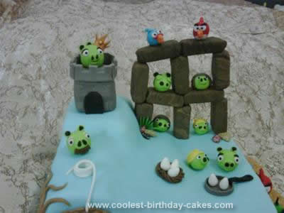Homemade Angry Birds 6th Birthday Cake