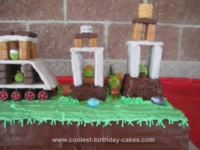 Homemade Angry Birds Birthday Cake