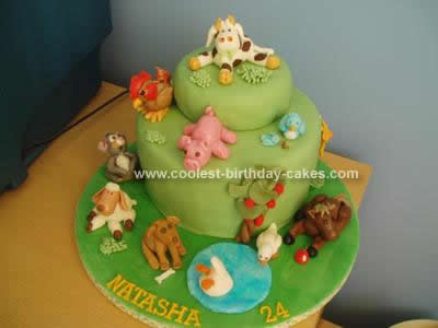 Homemade Animal Farm  Birthday Cake Idea