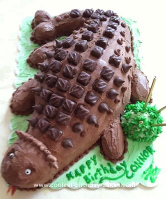 Homemade Ankyosaurus Dinosaur Cake