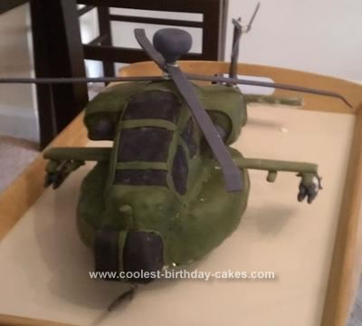Homemade Apache Helicopter Cake