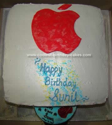 Homemade Apple Computer Birthday Cake