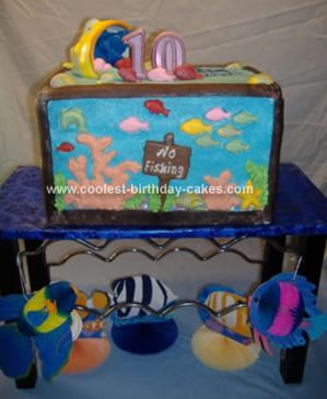 Homemade Aquarium Birthday Cake