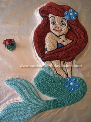Homemade  Ariel Little Mermaid Birthday Cake