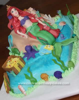 Homemade Ariel Little Mermaid Cake