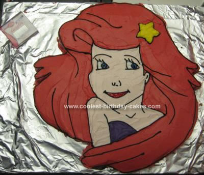 Homemade Ariel The Little Mermaid Cake