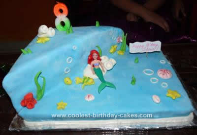 Homemade Ariel Underwater Cake