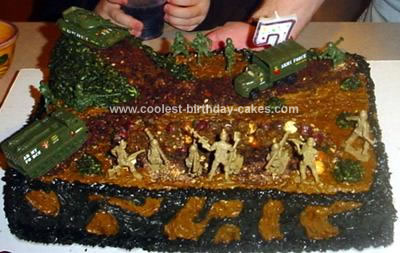 Homemade Army Battlefield Cake
