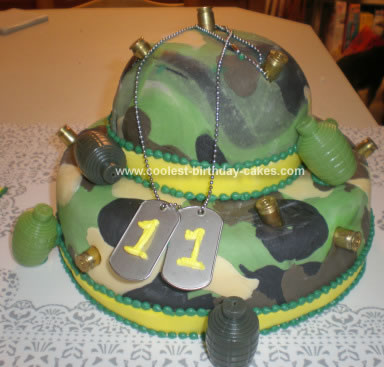 Homemade Army Camo Cake