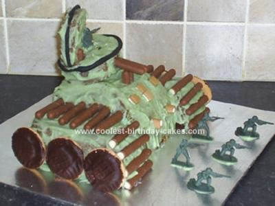 homemade Army Tank Birthday Cake