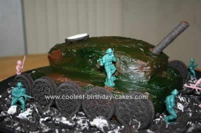 Homemade  Army Tank Birthday Cake