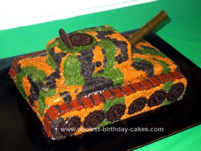 Homemade Army Tank Birthday Cake