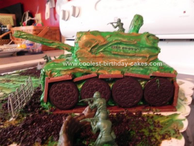Homemade Army Tank Birthday Cake